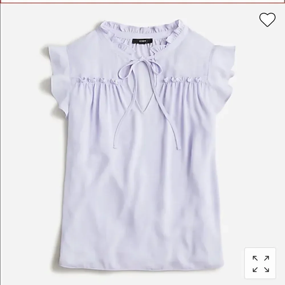 J. Crew Ruffle tie-neck top